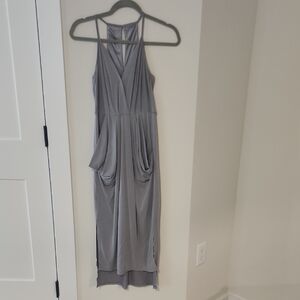BCBGeneration Gray Draped Midi Dress